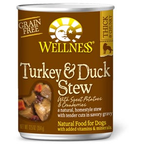 Wellness Turkey &amp; Duck Stew Can Dog Food 12/12.5 oz Case wellness, turkey &amp; duck, stew, turkey and duck, canned, dog food, dog