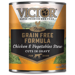 Victor GF Chicken and Vegetables Canned Dog Food 13.2oz 12 Case Victor, chicken, gf, grain free, vegetables, cuts, gravy, Canned, Dog Food