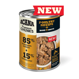 ACANA Premium Chunks Poultry Canned Dog Food 12.8oz 12 Case acana, dog food, dog, canned, wet, premium chunks, poultry