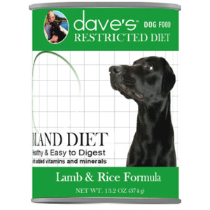 Dave's Restricted Diet Lamb & Rice Canned Dog Food 13.2oz 12 Case Dave's, daves, pet food, Restricted Diet, lamb, rice, Canned, Dog Food