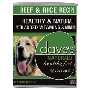 Dave's Naturally Healthy Beef & Rice Canned Dog Food 13oz 12 Case  Dave's, daves, pet food, naturally health, beef, rice, Canned, Dog Food