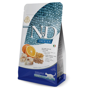 ND Ocean Cod & Grain With Orange Cat Food farmina,ND, Ocean, Cod, Grain, Orange, Cat Food