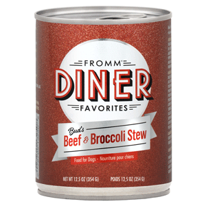 Fromm Diner Favorites Buds Beef & Broccoli Stew Canned Dog Food 12/12.5 oz Case Fromm, diner, favorites, buds, beef, broccoli, stew, Canned, Dog Food