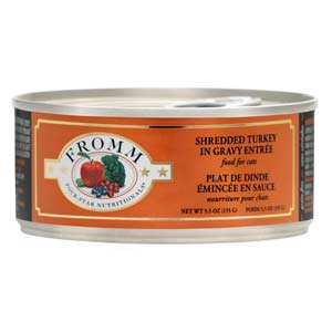 Fromm 4 Star Canned Shredded Turkey in Gravy Cat Food 12/5.5 oz Case fromm, 4 star, canned, Cat food, canned, beef, shredded, turkey, gravy