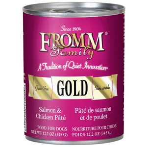 Fromm Gold Salmon & Chicken Pate Canned Dog Food 12/12.2 oz Case fromm, gold, salmon, chicken, canned, dog food, dog