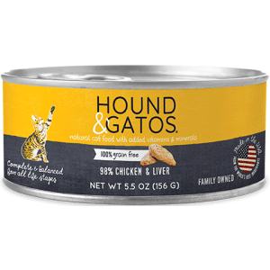 Hound & Gatos 98% Chicken & Chicken Liver Canned Cat Food 5.5oz - 24 Case Hound & Gatos, Chicken, Canned, Cat Food, cat, hound, gatos, hound and gatos, chicken liver