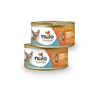 Nulo Freestyle Shredded Turkey & Halibut Canned Cat Food 3oz 24 Case Nulo, Freestyle, shredded, turkey, halibut, Canned, Cat Food