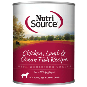 NutriSource Chicken Lamb &amp; Fish Canned Dog Food 12/13 oz Case nutrisource, nutri source, canned, chicken, lamb, fish, dog food, dog