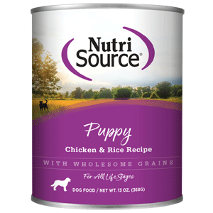 NutriSource Chicken &amp; Rice Large Breed Puppy Canned Dog Food 12/12.3 oz Case nutrisource, nutri source, canned, chicken and rice, chicken &amp; rice, chicken, dog food, dog, puppy, large