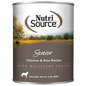 NutriSource Chicken &amp; Rice Senior Canned Dog Food 12/12.3 oz Case nutrisource, nutri source, canned, chicken and rice, chicken &amp; rice, chicken, dog food, dog, senior