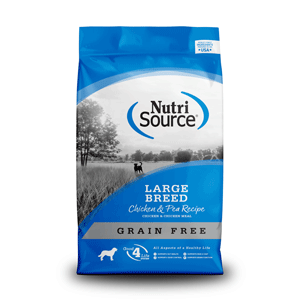 NutriSource Grain Free Large Breed Chicken & Pea Dog Food 26 lb nutrisource, nutri source, grain free, large chicken, chicken, large breed chicken, Dry, dog food, dog, pea