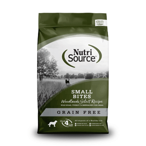 NutriSource Grain Free Woodlands Small Bites nutrisource, nutri source, grain free, woodlands, small bites, Dry, dog food, dog,