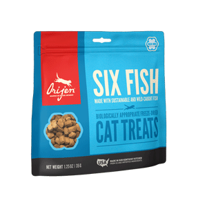 ORIJEN Cat Treats 6 Fish Freeze Dried 1.25oz  Orijen, Cat, Treats, fish, 6 fish, Freeze Dried