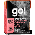 Petcurean Go Grain Free Carnivore Salmon & Cod Pate Tetra Pack Cat Food 6.4oz 24 Case  Petcurean, Grain Free, gf, Cat Food, cat, Go, Carnivore, Salmon, code, pate, Tetra Pack