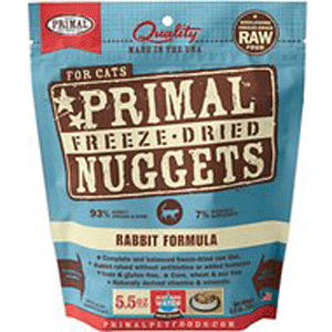 Freeze Dried Cat Rabbit Nuggets 14oz  primal, primal pet foods, freeze dried, freeze, cat, cat food, rabbit, nuggets, 