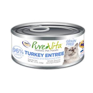 PureVita Grain Free Turkey & Turkey Liver Can Cat Food 12/5.5 oz Case pure vita, purevita, grain free, turkey, turkey liver, Cat food, canned, cat 