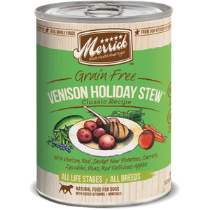 Merrick Venison Holiday Stew Canned Dog Food 12/13 oz Case merrick, wet, canned, venison, holiday, stew, dog, dog food